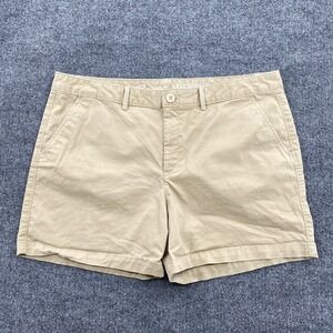 Eddie Bauer Chino Shorts Women 18 Tan Legendwash Stretch Curvy Outdoor Camping